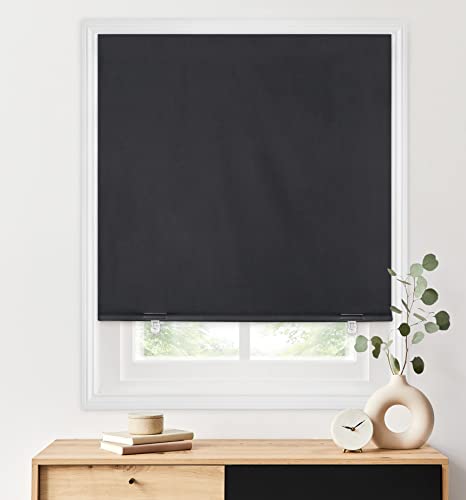 LazBlinds 100% Blackout Roller Shades, 36″x72″, Black