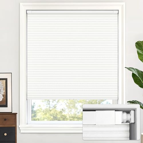 LazBlinds No Drill Cordless Cellular Shades, 34″ W × 36″ H, White