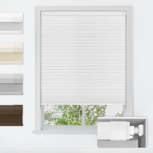 LazBlinds No Drill Cordless Cellular Shades, 22″ W x 36″ H, White